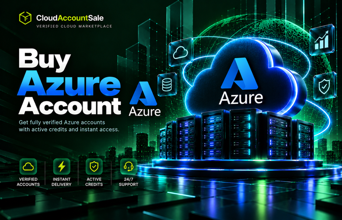 Microsoft Azure cloud infrastructure visual for Buy Azure Account
